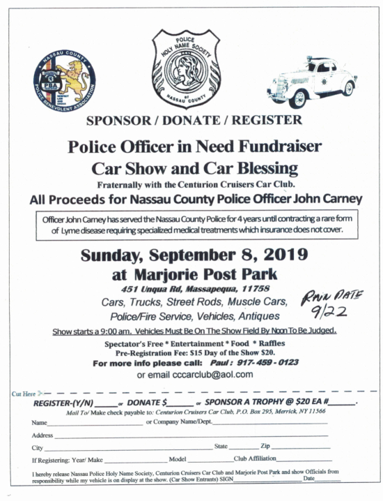 Police Officer in Need Fundraiser Car Show and Car Blessing